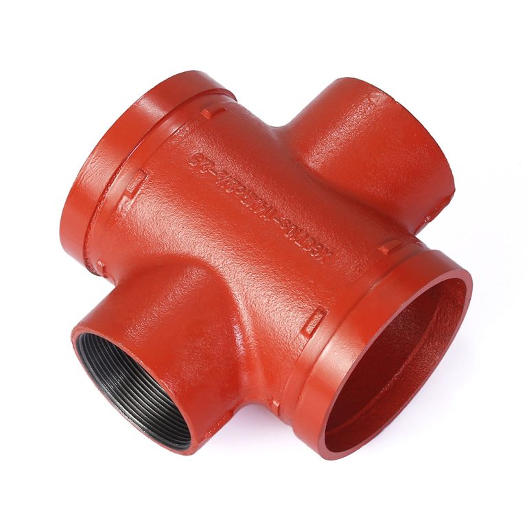 VICAST grooved pipe fitting cross reducing threaded